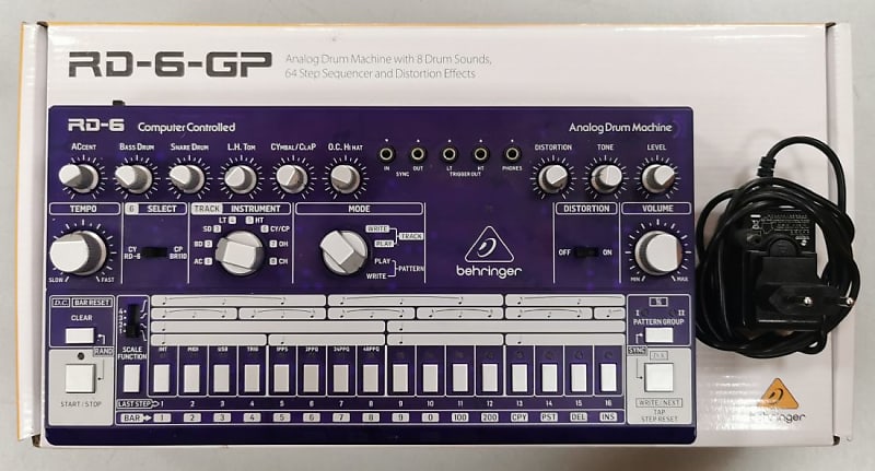 Behringer RD-6-GP - Purple Translucent Analog drum machine with 8 sounds 16  step sequencer