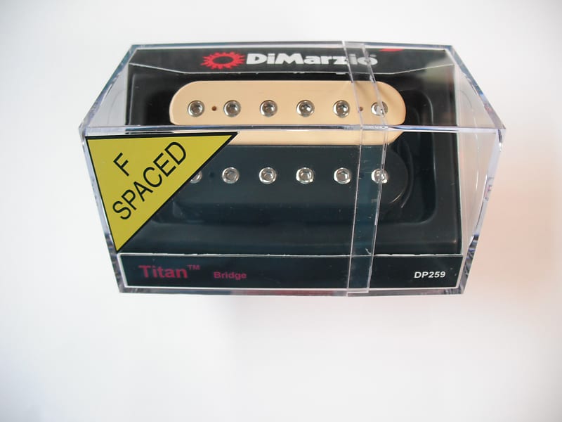 DiMarzio F-spaced Titan Bridge Humbucker Black/Creme W/Chrome Poles DP 259 image 1