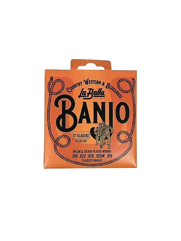 La Bella Banjo Strings  No. 17 Nylon & Silver Plated Wound Plain Ends 5-String image 1