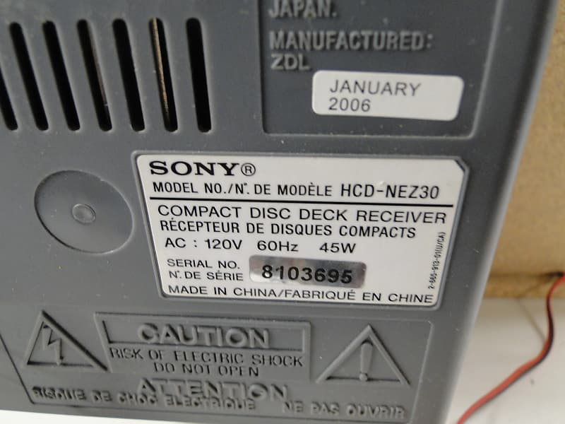 Sony Cmt-nez30 AM/FM Stereo CD Cassette Micro Hi-fi Component