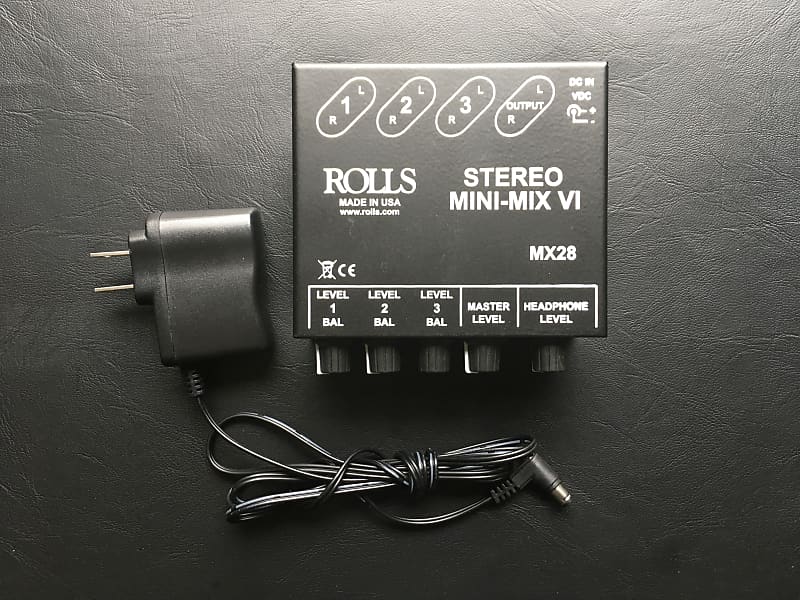 Rolls MX28 Stereo Mini-Mix VI 3-channel Stereo Line Mixer