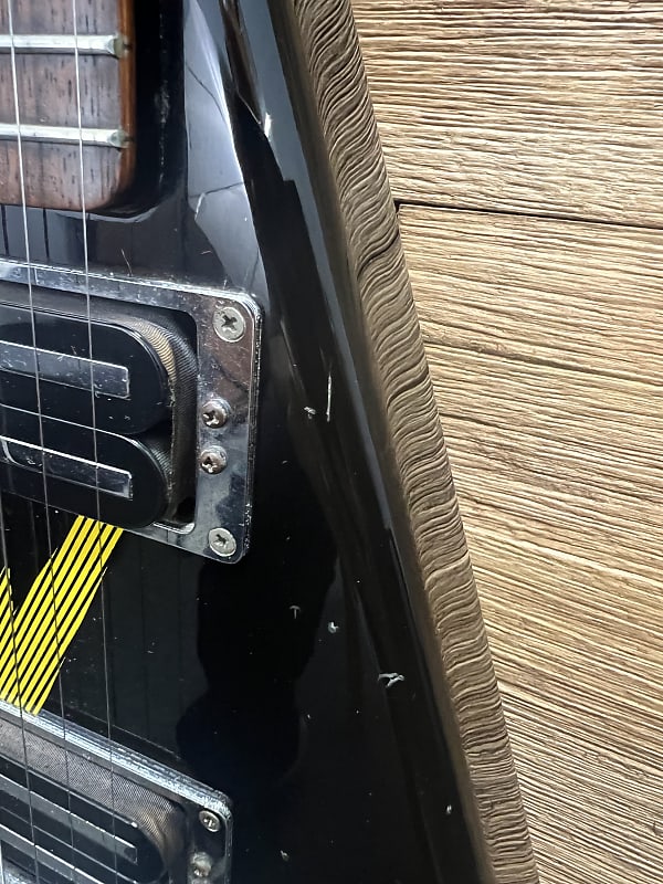 Aria Pro II XX Deluxe Flying V guitar 1980's -MIJ - Black Aria Pro II XX Deluxe Flying V guitar 1980's -MIJ - Black