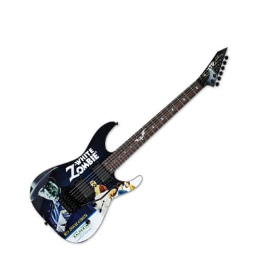 ESP LTD Kirk Hammett Signature KH-WZ White Zombie Electric Guitar (Black with Graphic) image 5