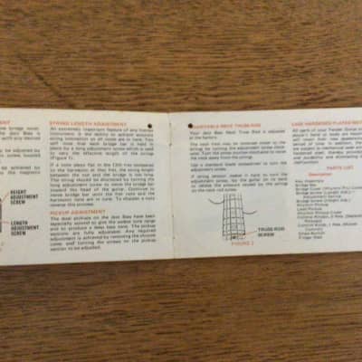 Fender  Jazz Bass owners manual hang tag 1972 with attached warranty card case candy vintage image 3