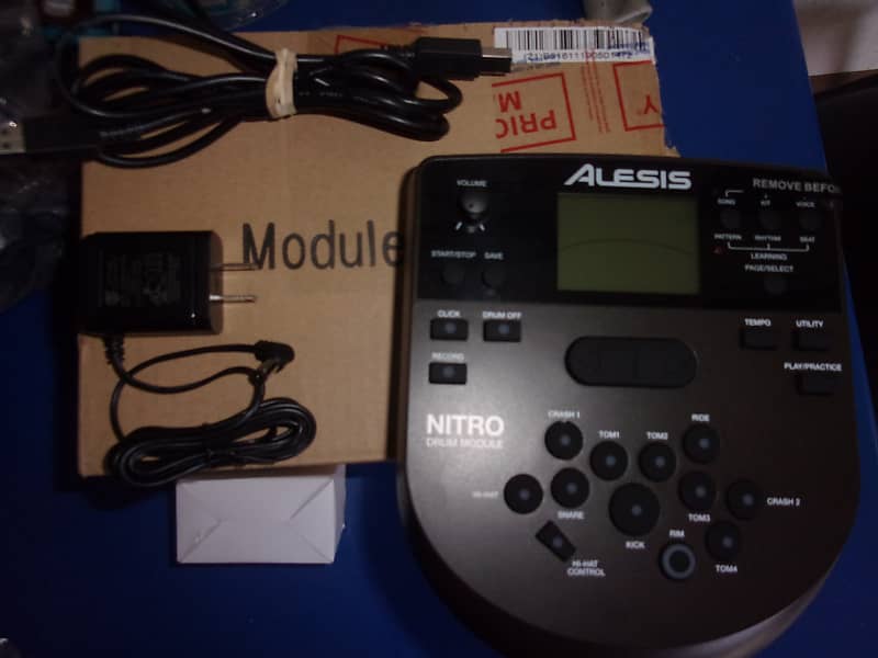 New Alesis Module Brain + Alesis Power Cord and Free  USB cable from Nitro DM7  Rubber Pad Drum Set image 1