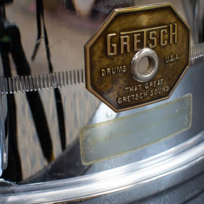 1970s Gretsch 5x14 Model 4160 Chrome Over Brass Snare Drum image 9