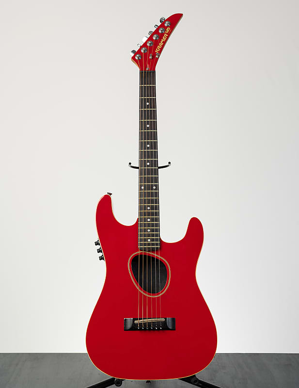 Kramer Ferrington American Series Acoustic Electric Guitar banana headstock RED image 1