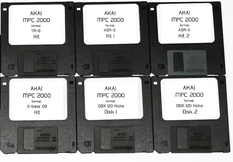 Akai MPC 2000 3000 and 2000xl Format Floppy 6 Disk Sample Library TR 8 Jomox Xbase 09 DBX 120 Kicks Ensoniq ASR X Kits image 1