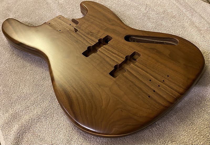 Jazz Bass Body All Flame Black Walnut Reverb