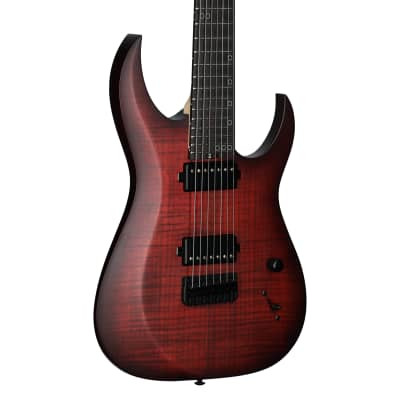 Schecter Sunset-7 Extreme Electric Guitar, 7-String, Scarlet Burst for sale