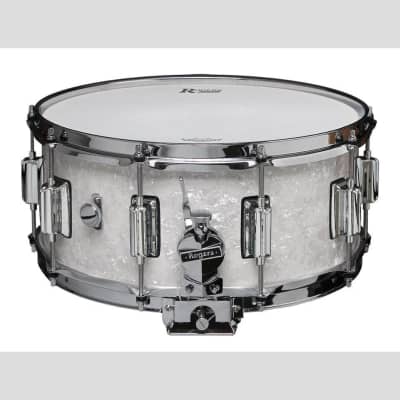 Rogers Dyna-sonic 14x6.5 Wood Shell Snare Drum White Marine Pearl w/Beavertail Lugs image 1