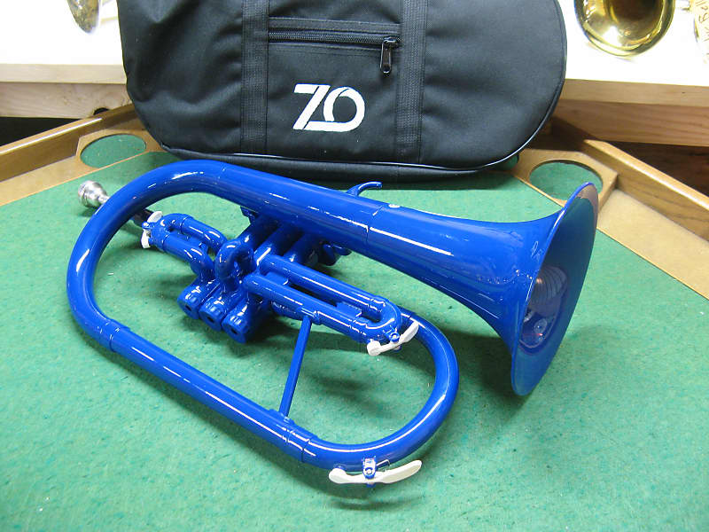 Zo Plastic Flugelhorn 2020 Model in Blue Soft Case and Reverb