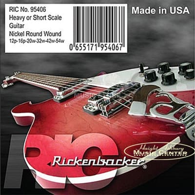 Rickenbacker Heavy Gauge Roundwound Short Scale Electric Guitar Strings, Ideal for 325 Models,12-54 image 1