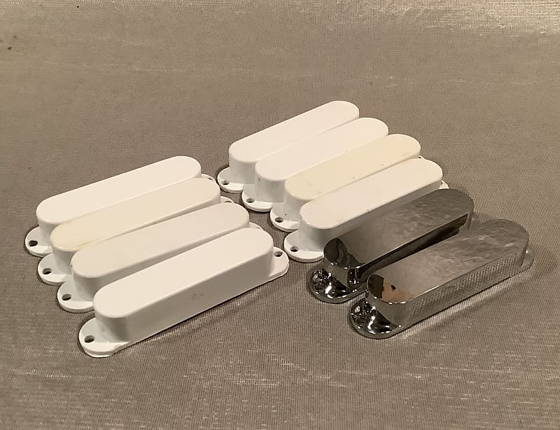 Squier Pickup Covers White/Chrome Reverb