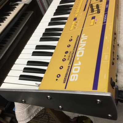 Custom Yellow Juno 106 Roland w/ polyphony meter ! image 3