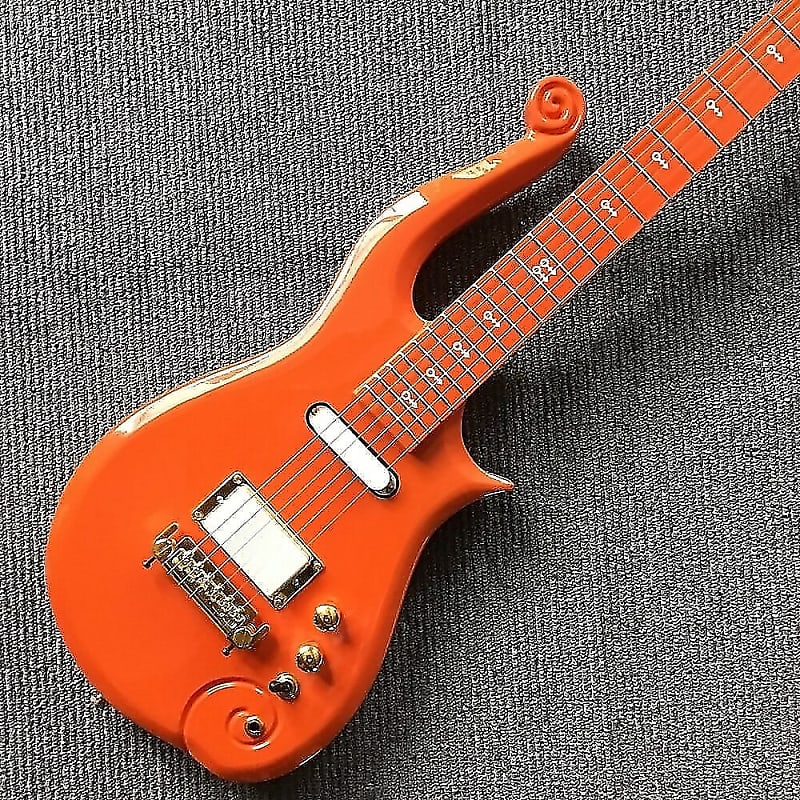 Orange Custom Prince Cloud Guitar, Solid Body, Maple Neck and Rosewood Fingerboard image 1