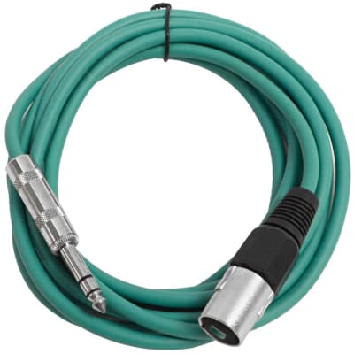 SEISMIC AUDIO Green 1/4" TRS - XLR Male 10' Patch Cable image 1