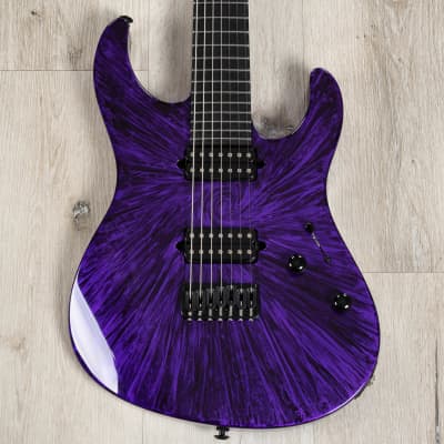 Suhr Custom Modern 7 7-String Guitar, Ebony Fretboard, Pau Ferro Neck Back, Purple Nova image 2