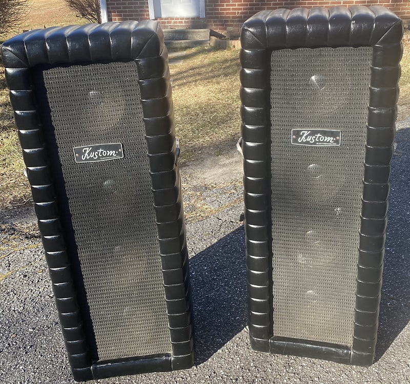 Kustom 200 Series 4x10 Speaker Tuck And Roll Black Reverb