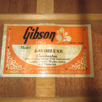 Vintage 1970s Gibson J-45 Deluxe - Sunburst image 7