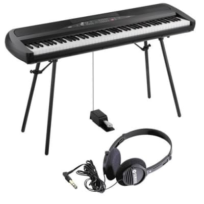 Piano Digital 88 Teclas Korg Sp280 + Pedal + Soporte Color Negro