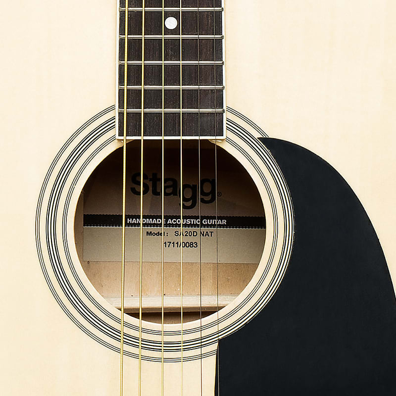 Stagg SA30D-BK-LH - Guitare acoustique dreadnough gaucher noir mat