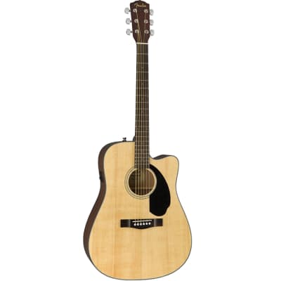 Fender CD-60SCE Solid Top Dreadnought  Acoustic-Electric Guitar - Natural image 2