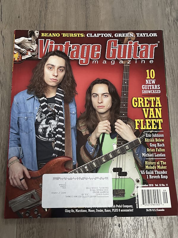 Vintage guitar magazine Greta Van Fleet September 2018 Reverb