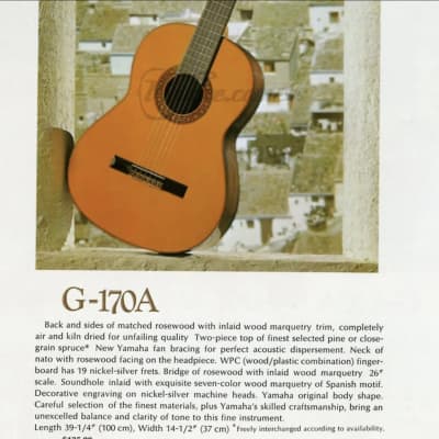 Yamaha G-170a classical guitar  made in Taiwan 1969-1972  in very good condition with excellent hard case image 7