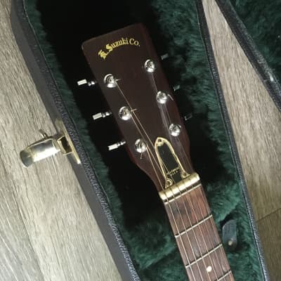 Kiso Suzuki  W 200 1970s Natural rosewood acoustic Dreadnought guitar with original hard case image 6