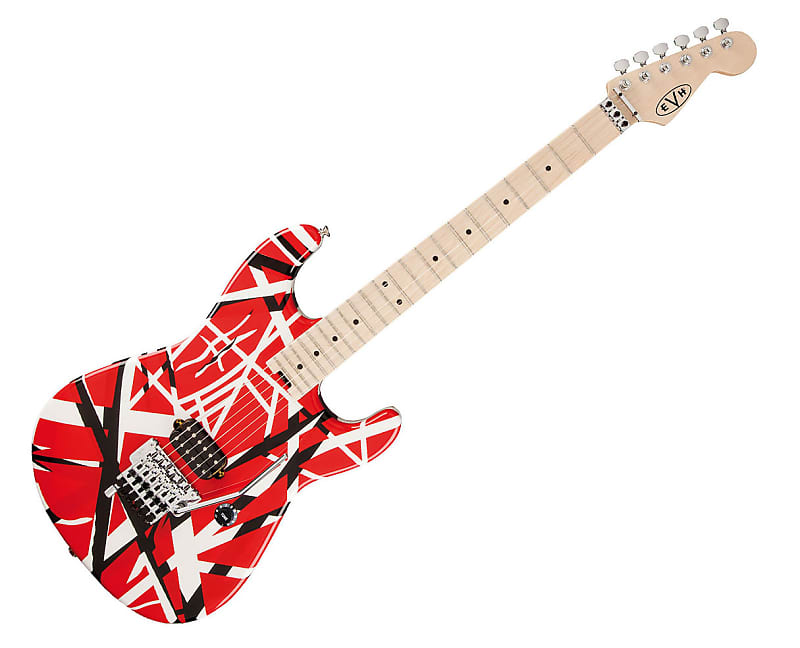 Used EVH Striped Series Electric Guitar - Red w/Black Stripes image 1