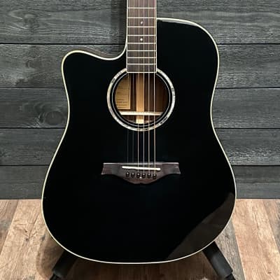 Wood Song DCE Left Handed Black Dreadnought Acoustic-Electric Guitar for sale