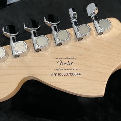 2008 Squier Stratocaster Standard HH 2 Point Vibrato Tailpiece Modified Fender Logo - No Case image 6