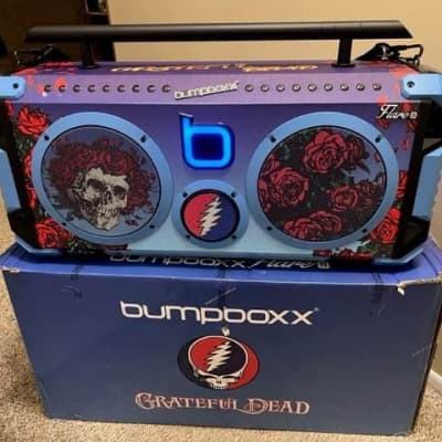 Bumpboxx Ultra Grateful Dead: Yellow ＆ Blue | Retro Boombox with Bluetooth Speaker | Includes Rechargeable Lithium Battery, Carrying Strap 並行輸入品 Bumpboxx Ultra Grateful Dead: Pink \u0026 Blue | Retro Boombox with