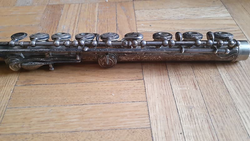 RARE L.L. Louis Leon Lebret Conservatoire Depose Old Antique Vintage Seamed  French C Flute Soldered Tone Holes Inline G Open Holes NO HEAD JOINT Paris  France | Reverb