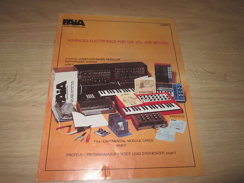 PAIA Catalog 1980 Original Vintage Synthesizer Brochure Reverb
