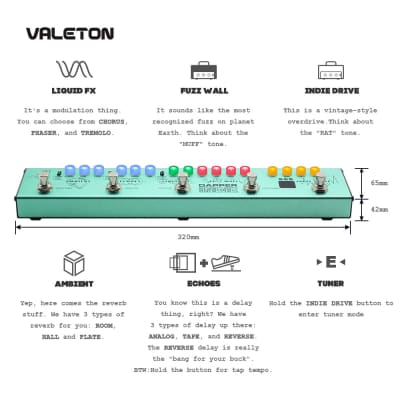 Valeton VES-2 Dapper Bass Multi Effects Strip | Reverb