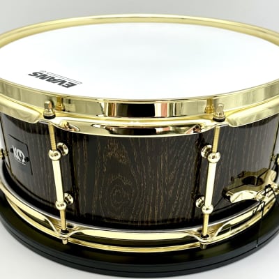 Kings Custom Drums Black & Gold Oak Stave Snare (5.75" x 14") 2024 - High Gloss Lacquer image 3