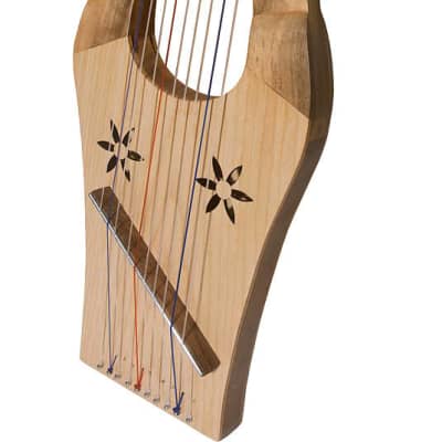 Mid-East HKNMW-L Mini Kinnor Harp Walnut with Gig bag & Tuning Tool- Light image 7