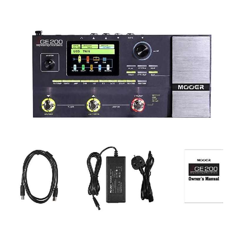 MOOER GE200 Amp Modelling & Multi Effects Pedal 55 Amplifier Models 26 Speaker Cab Models 70 Effects image 1