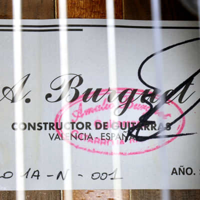 Amalio Burguet concert classical guitar 1A-N cedar SN:001! image 11