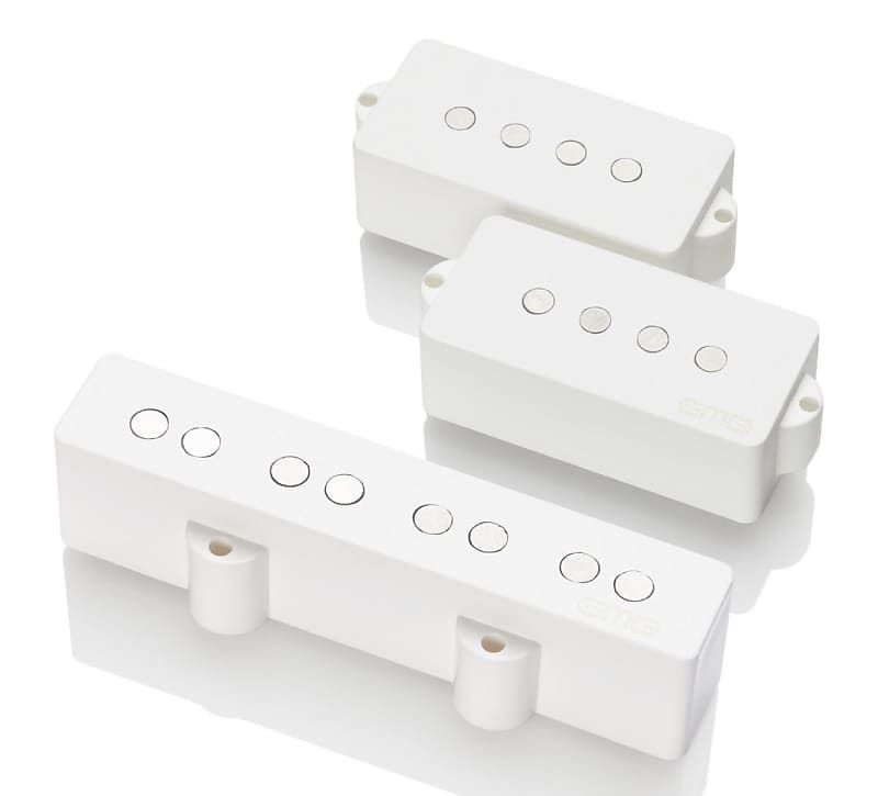 EMG Geezer Butler 4 String PJ Bass Pickup Set - White Covers (FREE STRINGS)