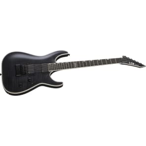ESP LTD MH-1000 EVERTUNE Flame Maple See-thru Black Electric Guitar (LMH1000ETFMSTBLK) image 3