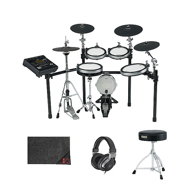 Yamaha DTX700 Series Electronic Drum Set With Monitor Headphones Drum Throne and Drum Rug