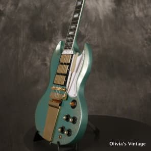 RARE 2010 Gibson Custom Shop SG/Les Paul Custom reissue INVERNESS GREEN SPARKLE image 9