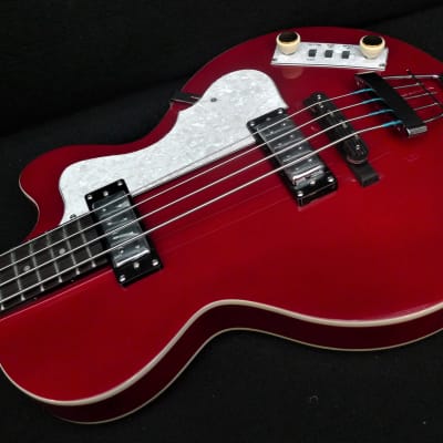 New Hofner Ignition PRO HI-CB-PE-RD RED Club bass guitar LTD Edition Tea Cup Knobs & Flats image 5