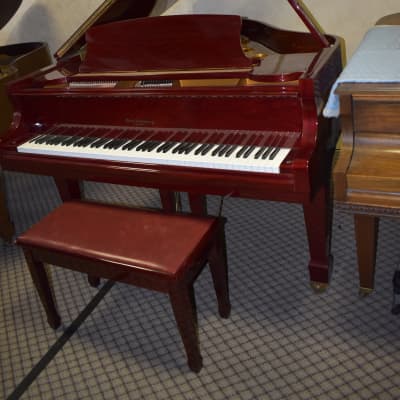 like new Otto Baby Grand piano siny red gloss never played image 5