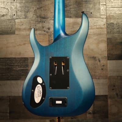 Schecter Banshee GT FR Satin Trans Blue with Black Racing Stripe Decal B-Stock Electric Guitar image 3