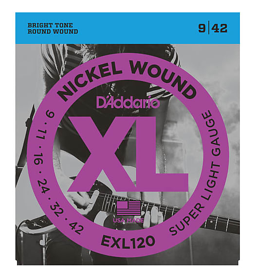 D'Addario EXL120 Nickel Wound Super Light Electric Strings 9-42 image 1