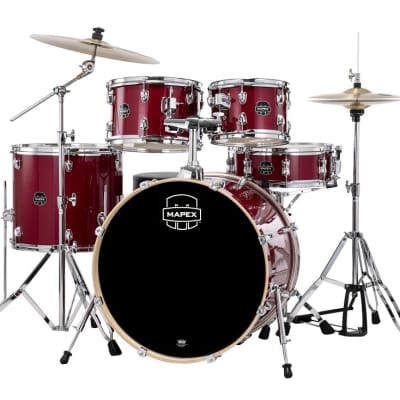 Venus 5 Piece Fusion Complete Setup Crimson Red Sparkle image 2